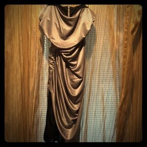 badgley mischka strapless polyester cocktail dress